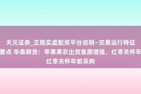 天元证券_正规实盘配资平台说明—交易运行特征与参考要点 华泰期货：苹果果农出货意愿增强，红枣关怀年前采购